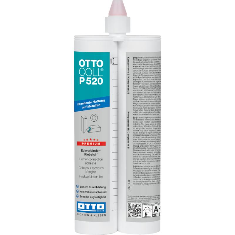 Dvousložkové PU lepidlo na AL konstrukce OTTOCOLL® P520 2x190 ml